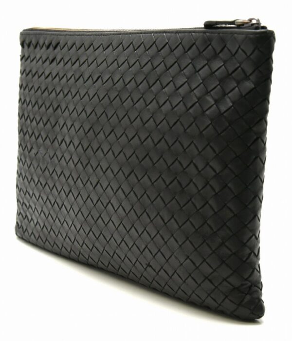 11640917 1 Bottega Veneta Intrecciato Leather Pouch Accessory Case Black