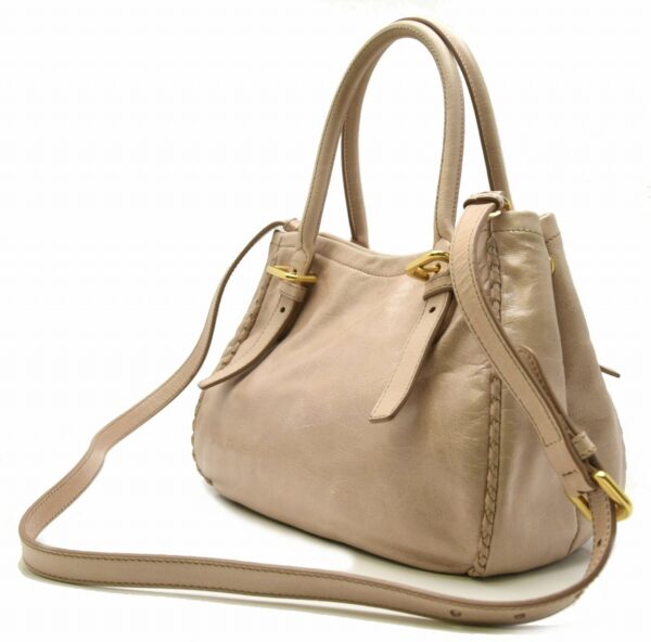 11640919 1 Prada 2WAY Handbag Shoulder Bag Leather Beige