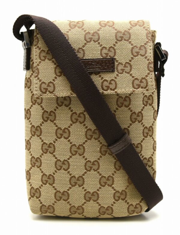 11641032 Gucci GG Canvas Shoulder Pochette Khaki