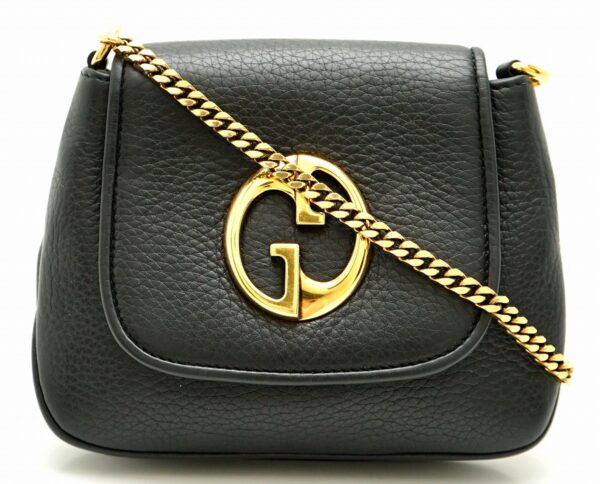 11641376 Gucci Double G Chain Shoulder Bag Black