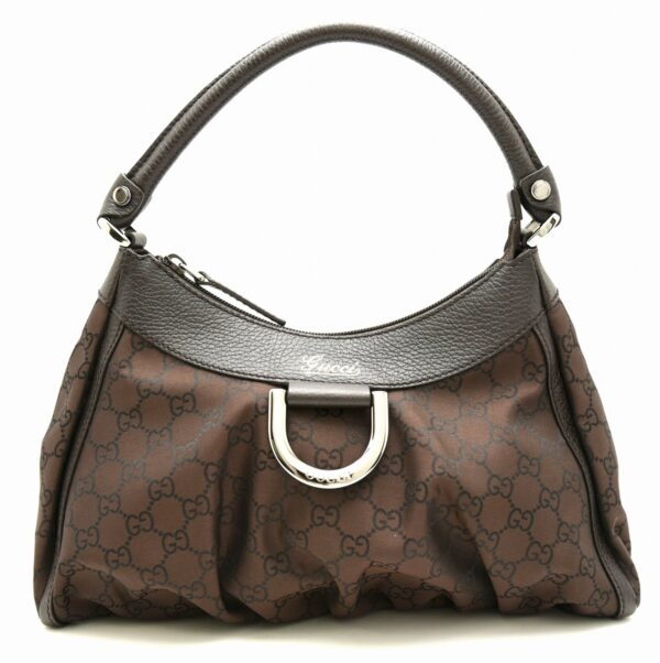 11641433 Gucci GG Nylon Shoulder Bag Brown