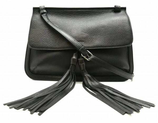 11641456 Gucci Bamboo Flap Tassel Bag Black