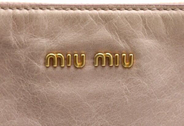 11641581 8 Miu Miu Accessory Pouch Ribbon Pink Gray