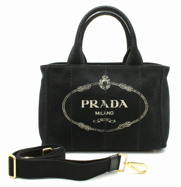 11641923 Prada Canapa Mini Tote Bag Handbag 2WAY Nero Black