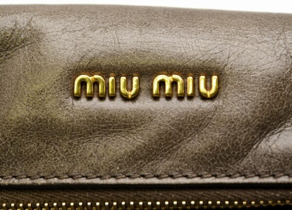 11641998 8 Miu Miu Leather Ribbon 2Way Shoulder Bag Gray