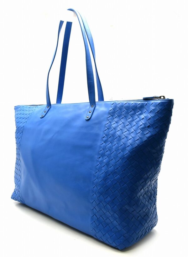 11642033 1 Bottega Veneta Intrecciato Leggero Tote Bag Shoulder Tote Blue