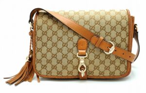 11642057 Gucci Shoulder Bag GG Marmont Leather Brown