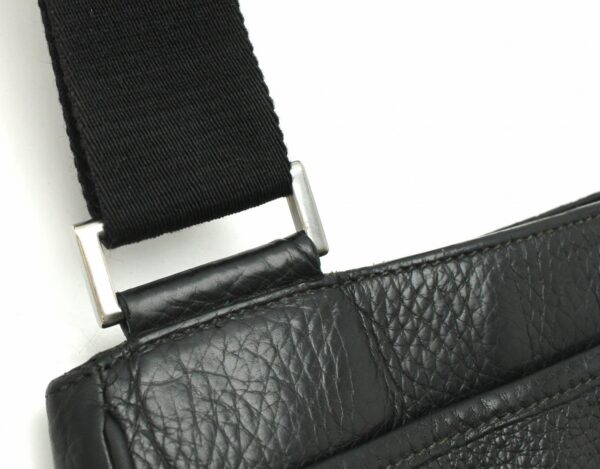 11642196 6 Prada Shoulder Bag Diagonal Leather Black