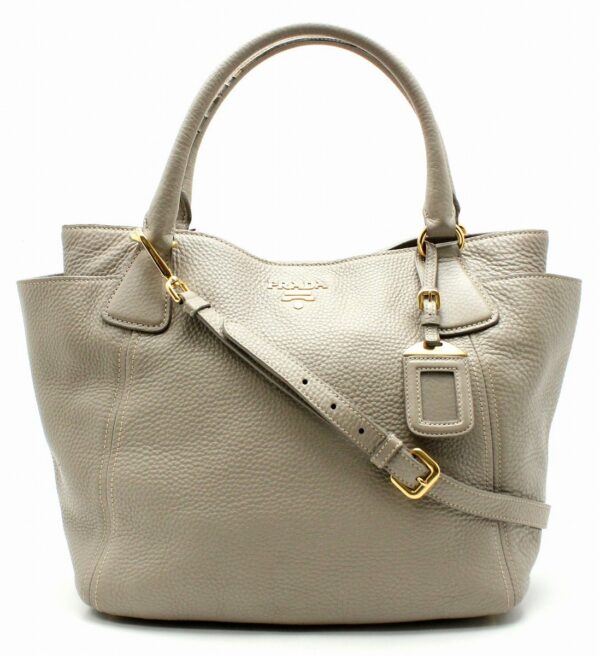 11650415 Prada Handbag 2WAY Shoulder Bag Leather Gray