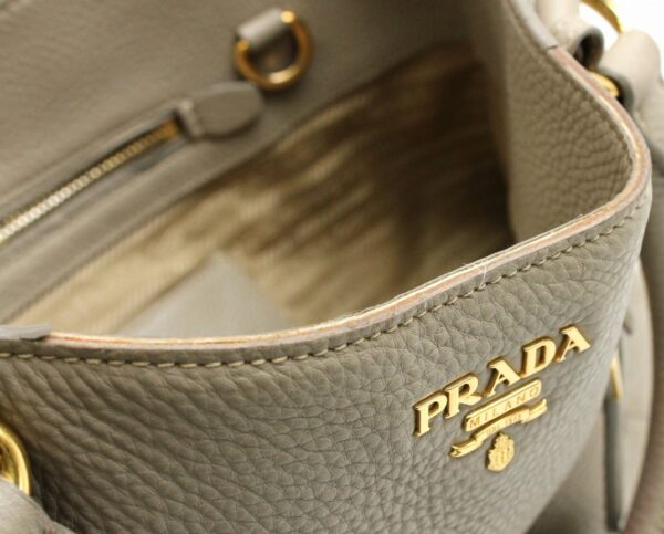 11650415 7 Prada Handbag 2WAY Shoulder Bag Leather Gray