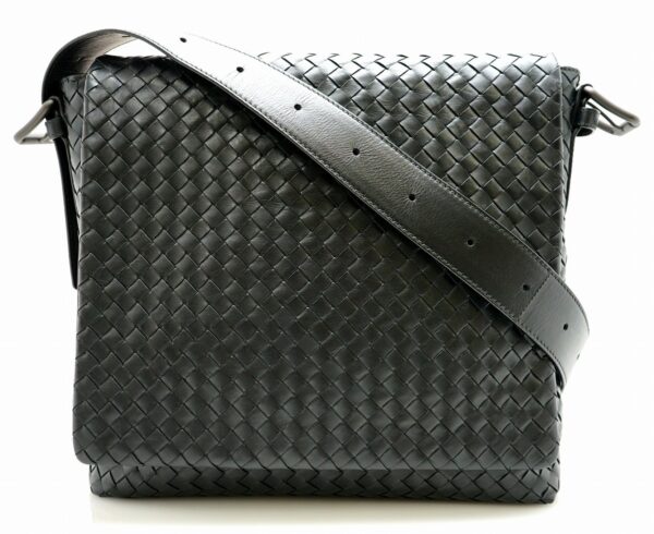 11650611 Bottega Veneta Intrecciato Messenger Bag Shoulder Bag Black