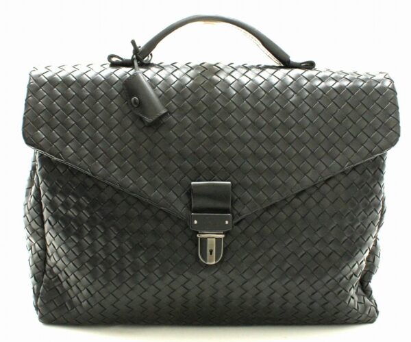 11650612 Bottega Veneta Intrecciato Business Bag Briefcase Black