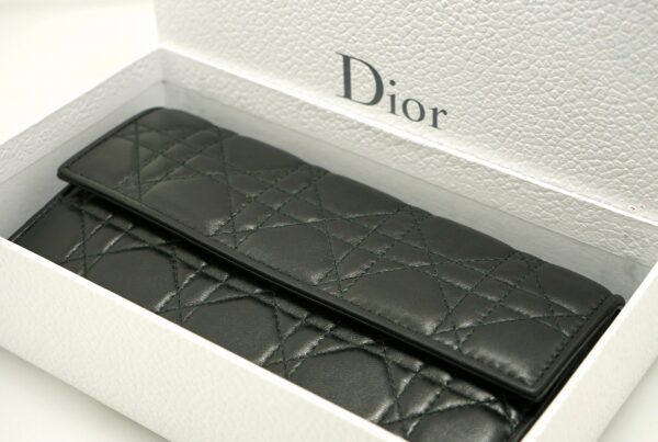 11650668 8 Christian Dior Lady Dior Cannage Chain Wallet Leather Black