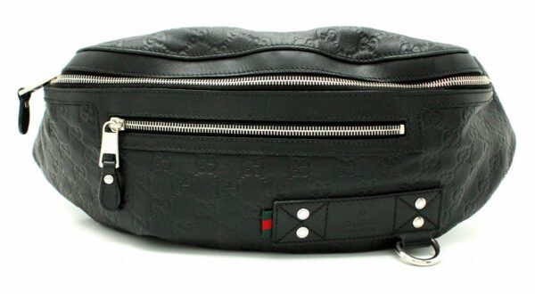 11650673 Gucci Rubber Guccisima Waist Bag Black