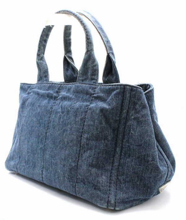 11651002 1 Prada Canapa Tote Bag Handbag Cotton Denim Blue