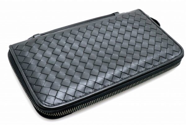 11651013 1 Bottega Veneta Intrecciato Long Wallet Calf Black