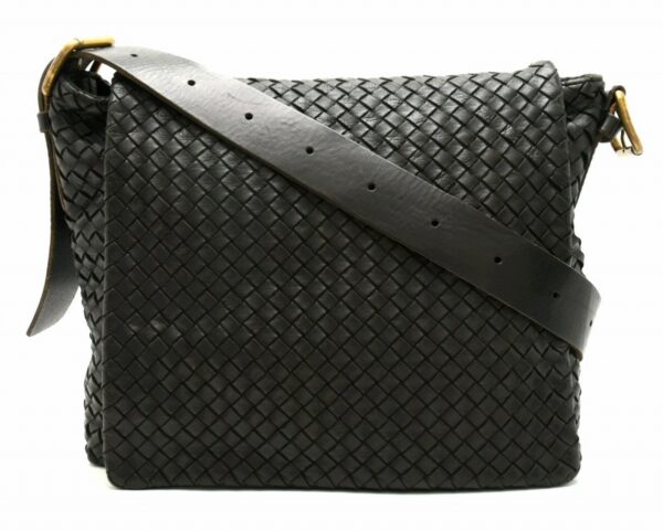 11651082 Bottega Veneta Intrecciato Crossbody Shoulder Bag Black