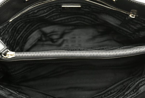 11651371 4 Prada 2WAY Shoulder Bag Tote Leather Black Silver