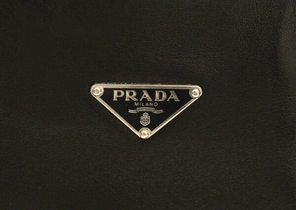 11651371 8 Prada 2WAY Shoulder Bag Tote Leather Black Silver