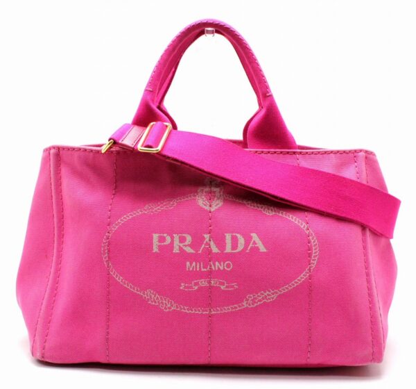 11651374 Prada Canapa 2WAY Tote Bag Handbag Shoulder Bag Canvas Pink