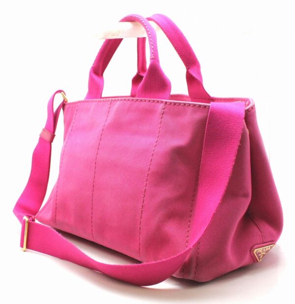 11651374 1 Prada Canapa 2WAY Tote Bag Handbag Shoulder Bag Canvas Pink