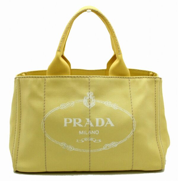 11651375 Prada Canapa Tote Bag Handbag Denim Yellow