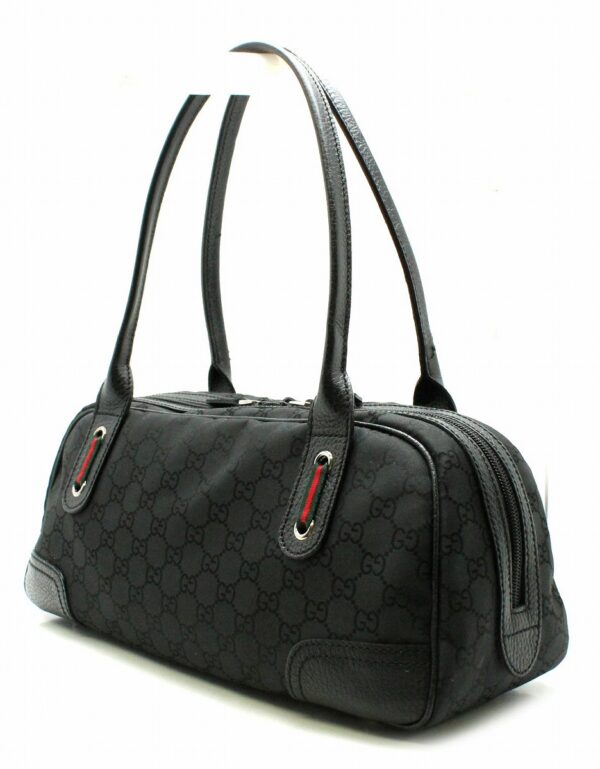 11651395 1 Gucci GG Nylon Sherry Line Bag Black