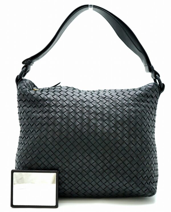 11651640 Bottega Veneta Intrecciato Leather 2Way Shoulder Black