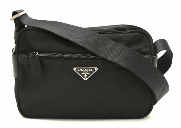 11651650 Prada Shoulder Bag Nylon Leather Nero Black