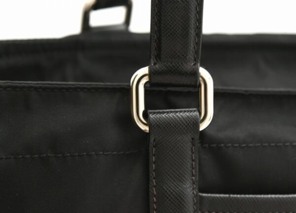 11651850 6 Prada Nylon Leather Tote Bag Shoulder Black