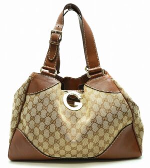 11651907 MCM Logo Gram Shoulder Bag Brown