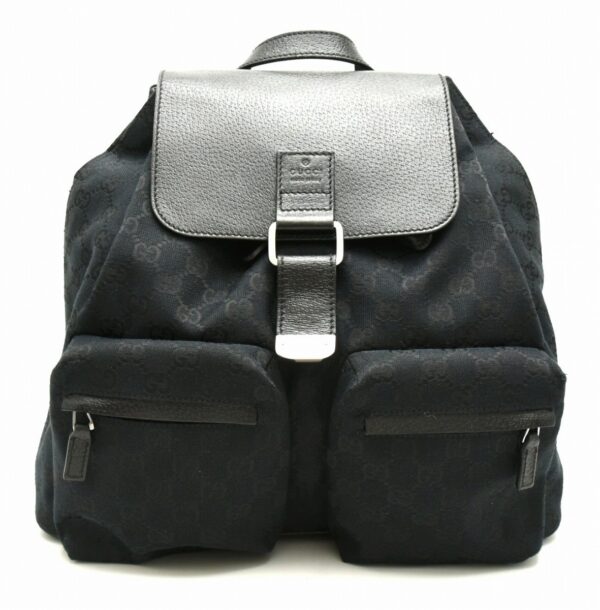 11660655 Gucci GG Canvas Rucksack Black