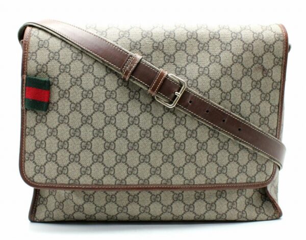 11660752 Gucci GG Supreme Sherry Line Shoulder Bag Khaki