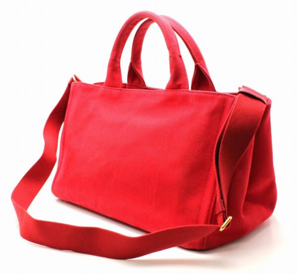 11660783 1 Prada Canapa Bijou 2WAY Shoulder Bag Tote Denim Red