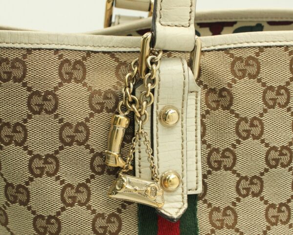 11660832 6 Gucci GG Canvas Sherry Line Tote Bag Khaki