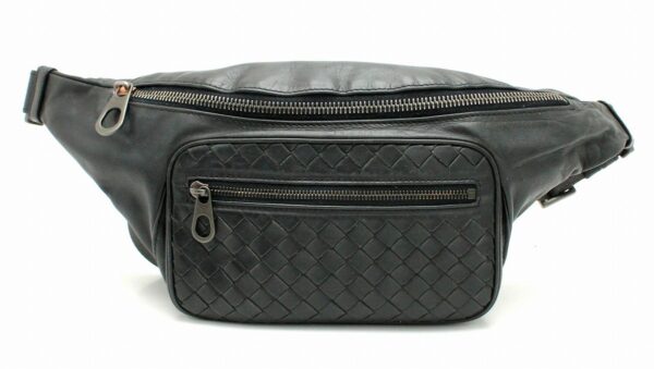 11660941 Bottega Veneta Intrecciato Body Bag Waist Bag Leather Black