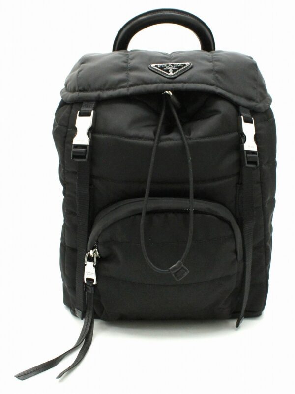 11660969 Prada Backpack Rucksack Shoulder Bag Nylon Leather Black