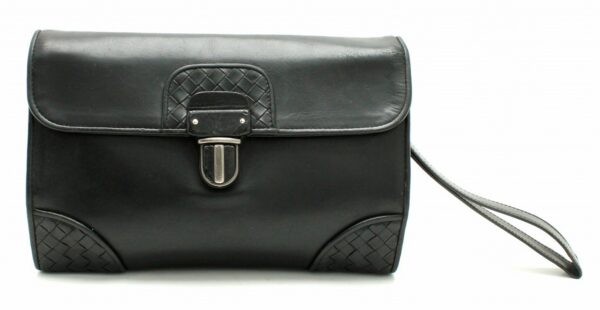 11661020 Bottega Veneta Intrecciato Clutch Bag Bag Leather Black