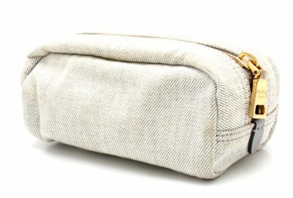 11661282 1 Prada Cosmetic Pouch Denim Leather Light Gray