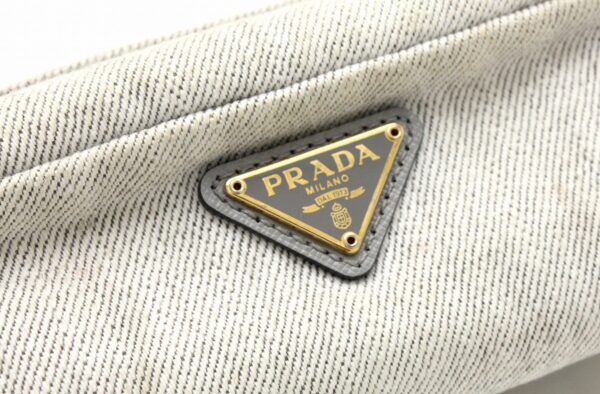 11661282 8 Prada Cosmetic Pouch Denim Leather Light Gray