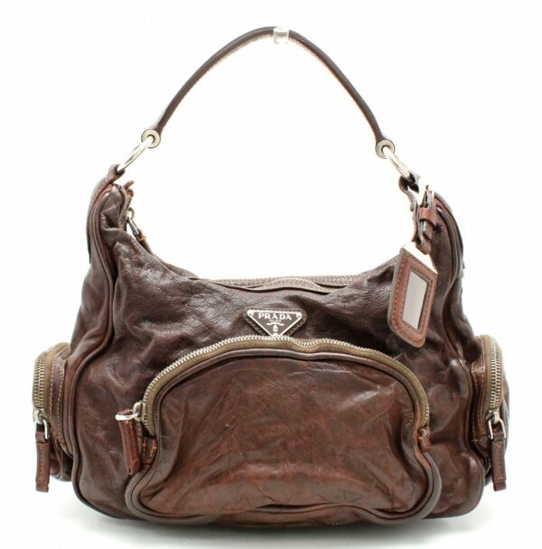 11661501 Prada Shoulder Bag Shoulder Leather Brown