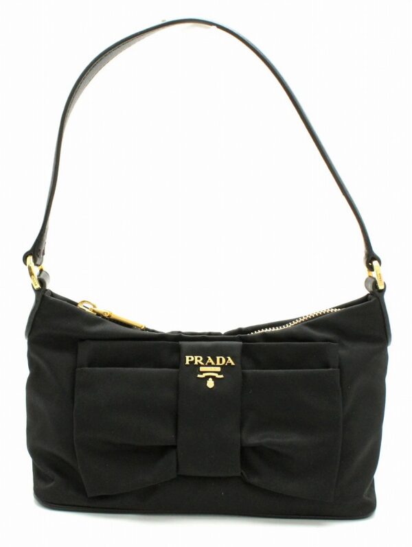 11661610 Prada Nylon Accessory Pouch Handbag Black