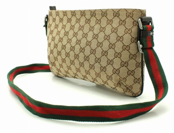 11661899 1 Gucci GG Canvas Sherry Line Shoulder Bag Khaki