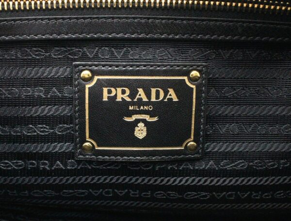 11661901 8 Prada Gathered Tote Bag 2WAY Shoulder Nylon Leather Black