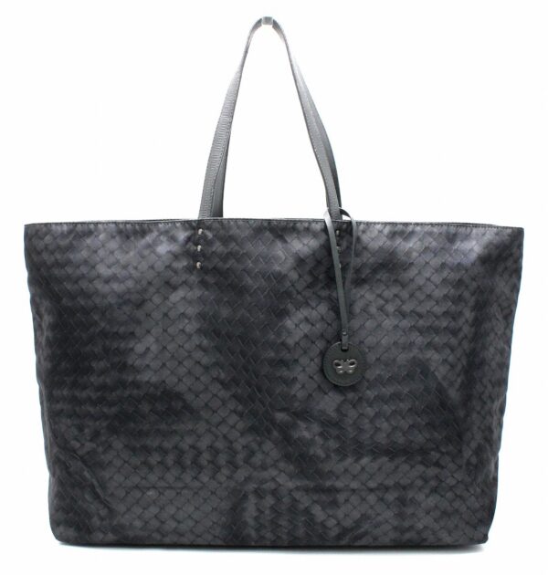 11661987 Bottega Veneta Intreccio Lusion Tote Bag Shoulder Tote Leather Nylon Black