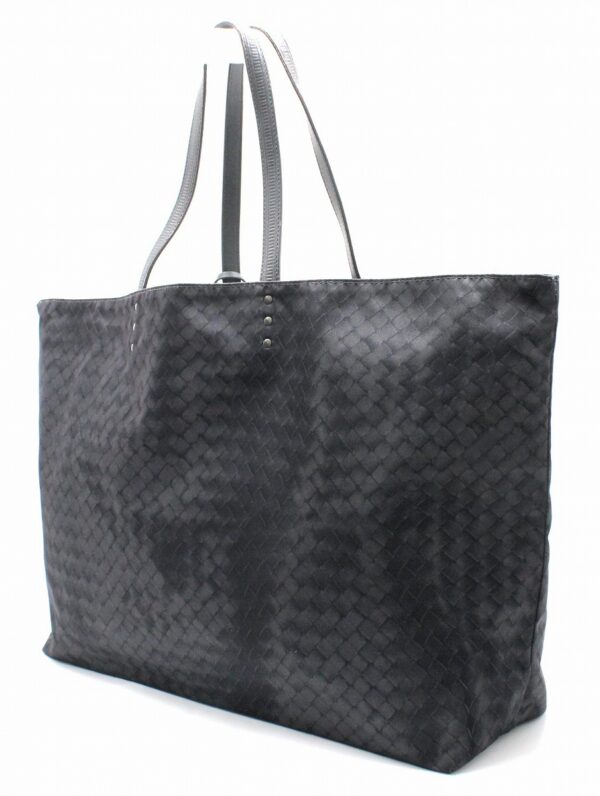 11661987 1 Bottega Veneta Intreccio Lusion Tote Bag Shoulder Tote Leather Nylon Black