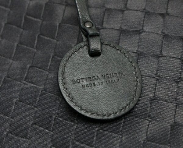 11661987 8 Bottega Veneta Intreccio Lusion Shoulder Bag Leather Nylon Black