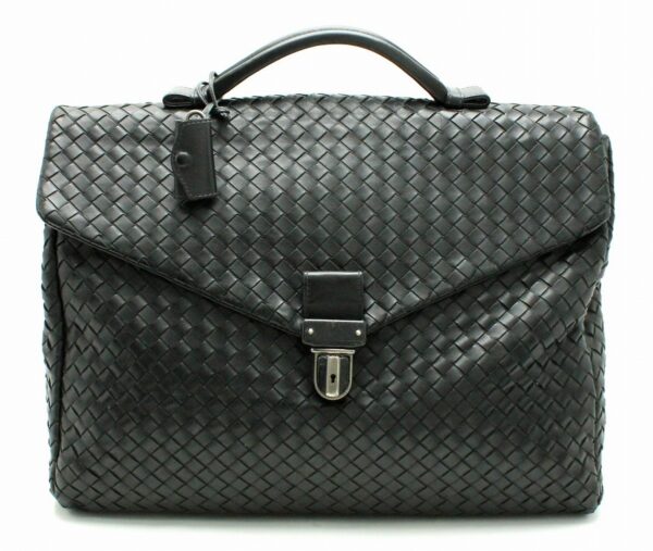 11662009 Bottega Veneta Intrecciato Briefcase Black