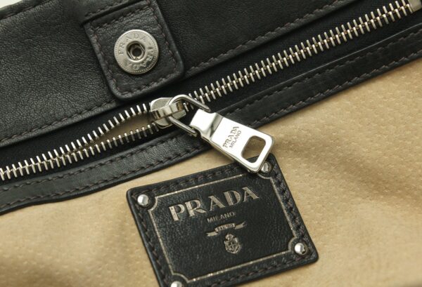 11662122 5 Prada Tote Bag Handbag Camouflage Nylon Leather Studs Black