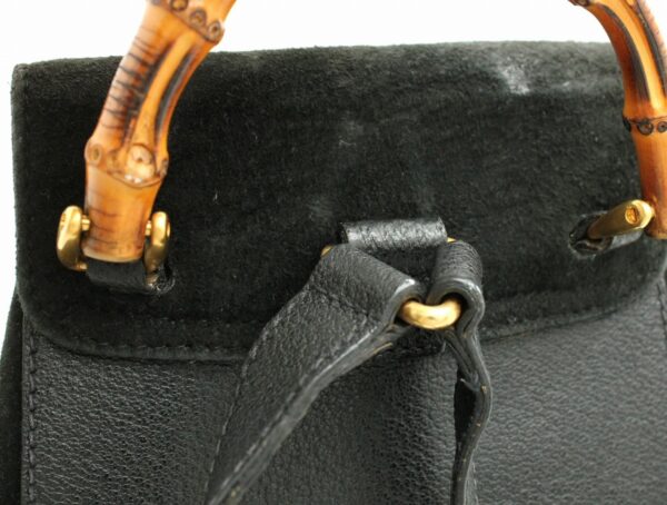 11662165 6 Gucci Bamboo Rucksack Suede Black